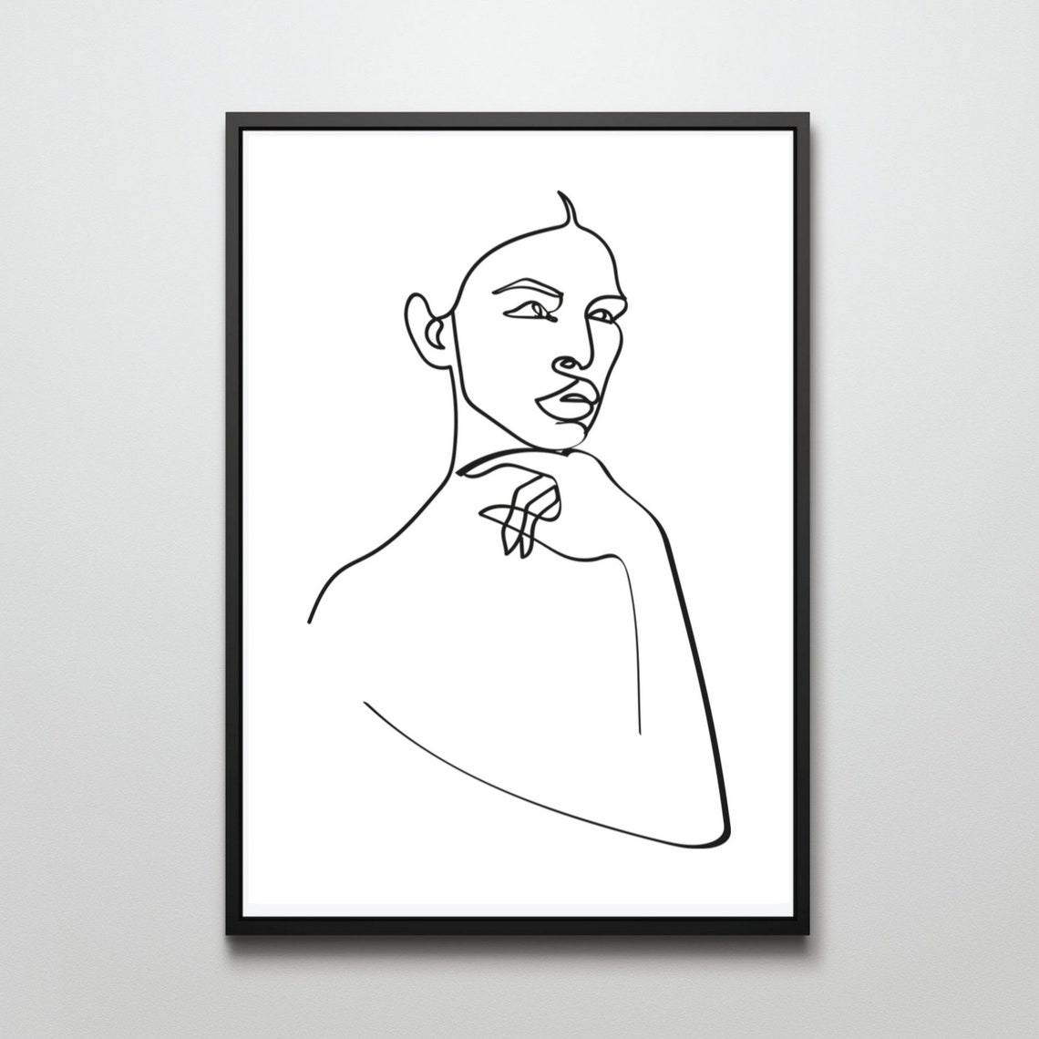 Thinker Woman Portrait Single Line Abstract Minimalist Art Print - Image 2