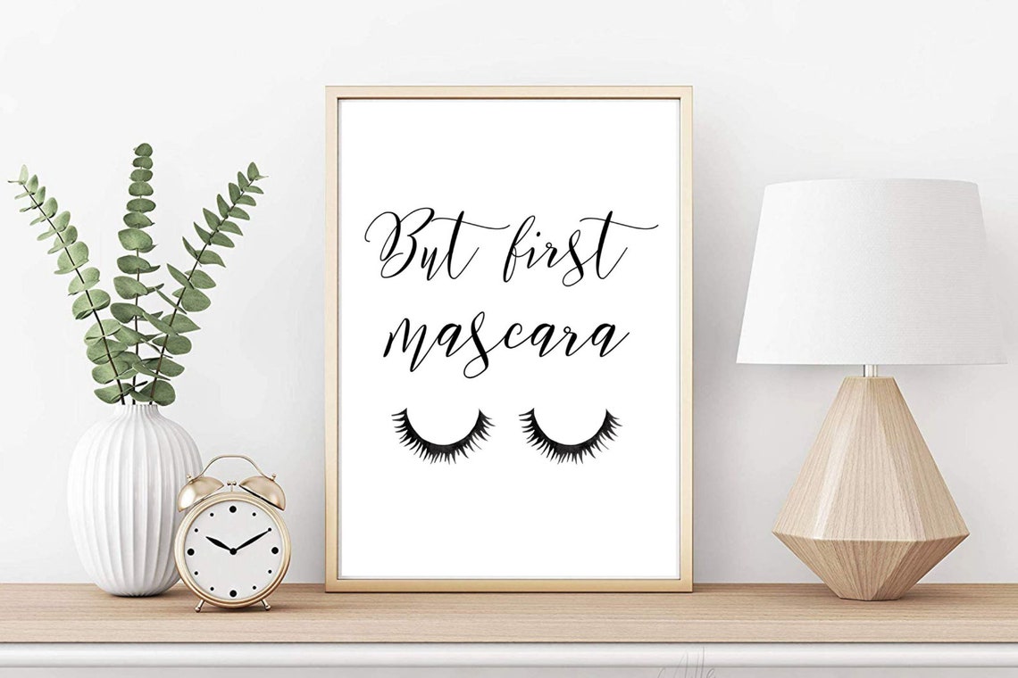 But First Mascara Script Eyelashes Beauty Salon Quote Wall Poster - Image 3