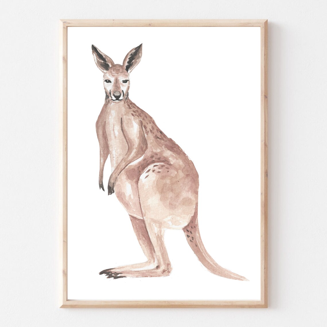 Kangaroo Australian Wildlife Watercolor Minimalist Nature Wall Art Print - Image 2