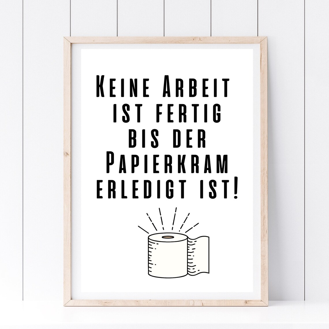 Funny German Toilet Paper Quote Bathroom Humor Typography Wall Poster
