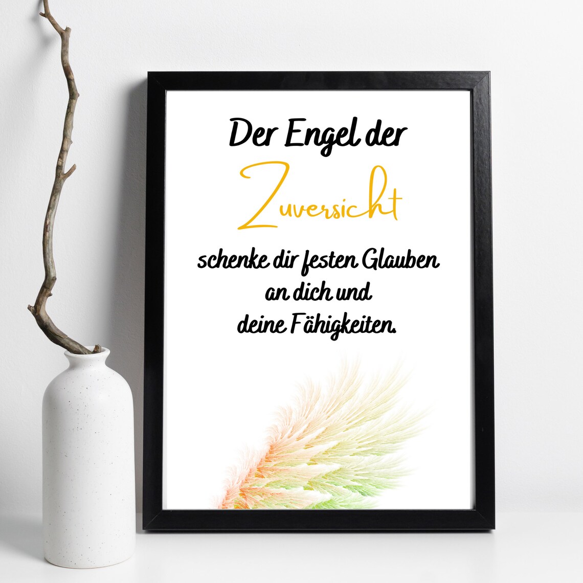 Angel Of Confidence German Blessing Pastel Wing Inspirational Gift Poster - Image 3
