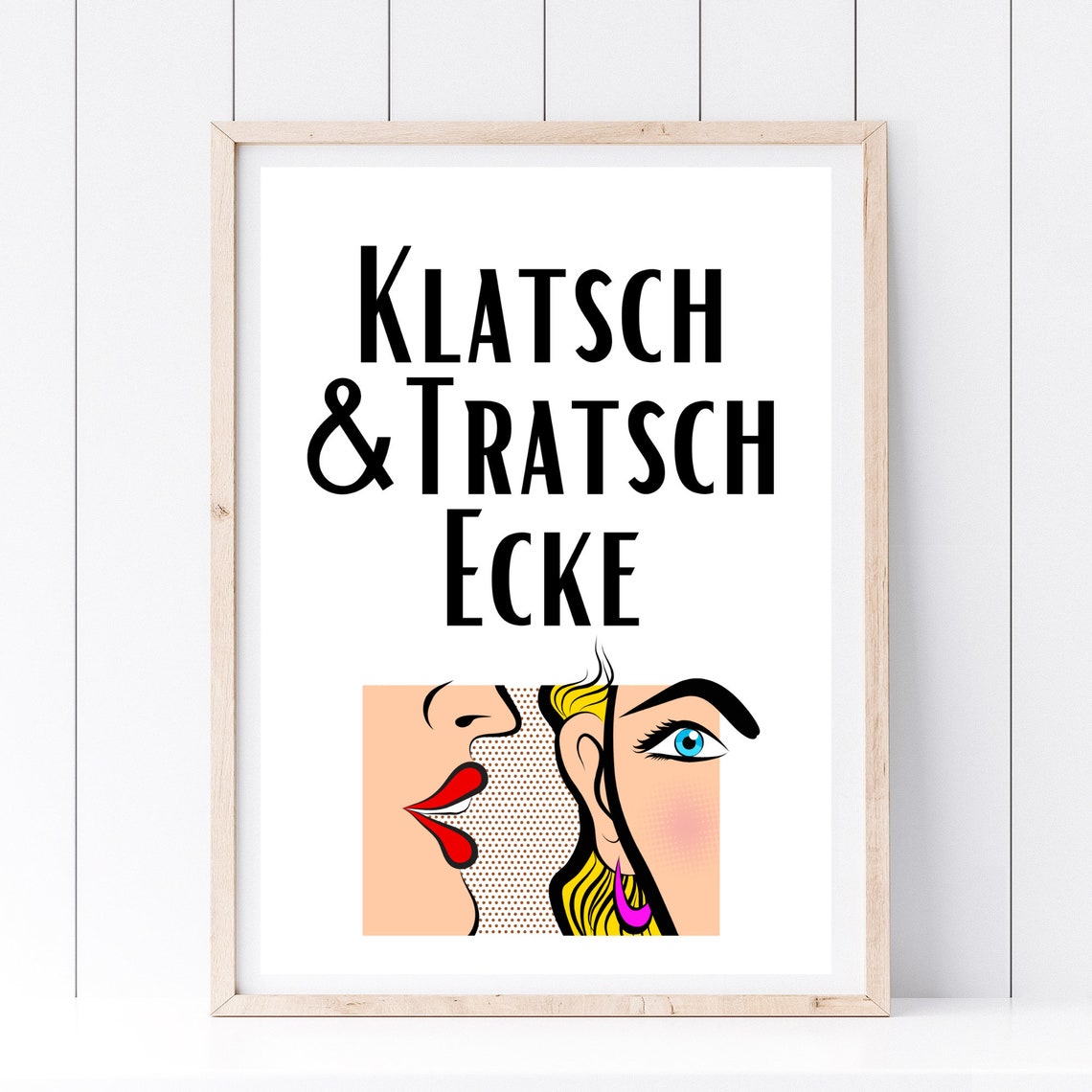 Gossip Corner Pop Art Faces Retro Kitchen Coffee Wall Art Print