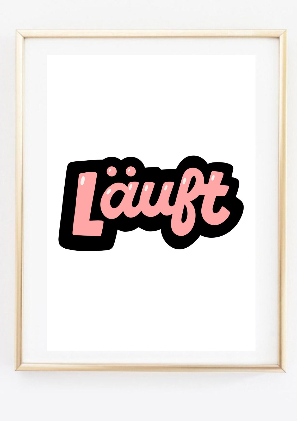 Laeuft Pink Pop Art Bubble Lettering German Slang Motivational Poster - Image 3