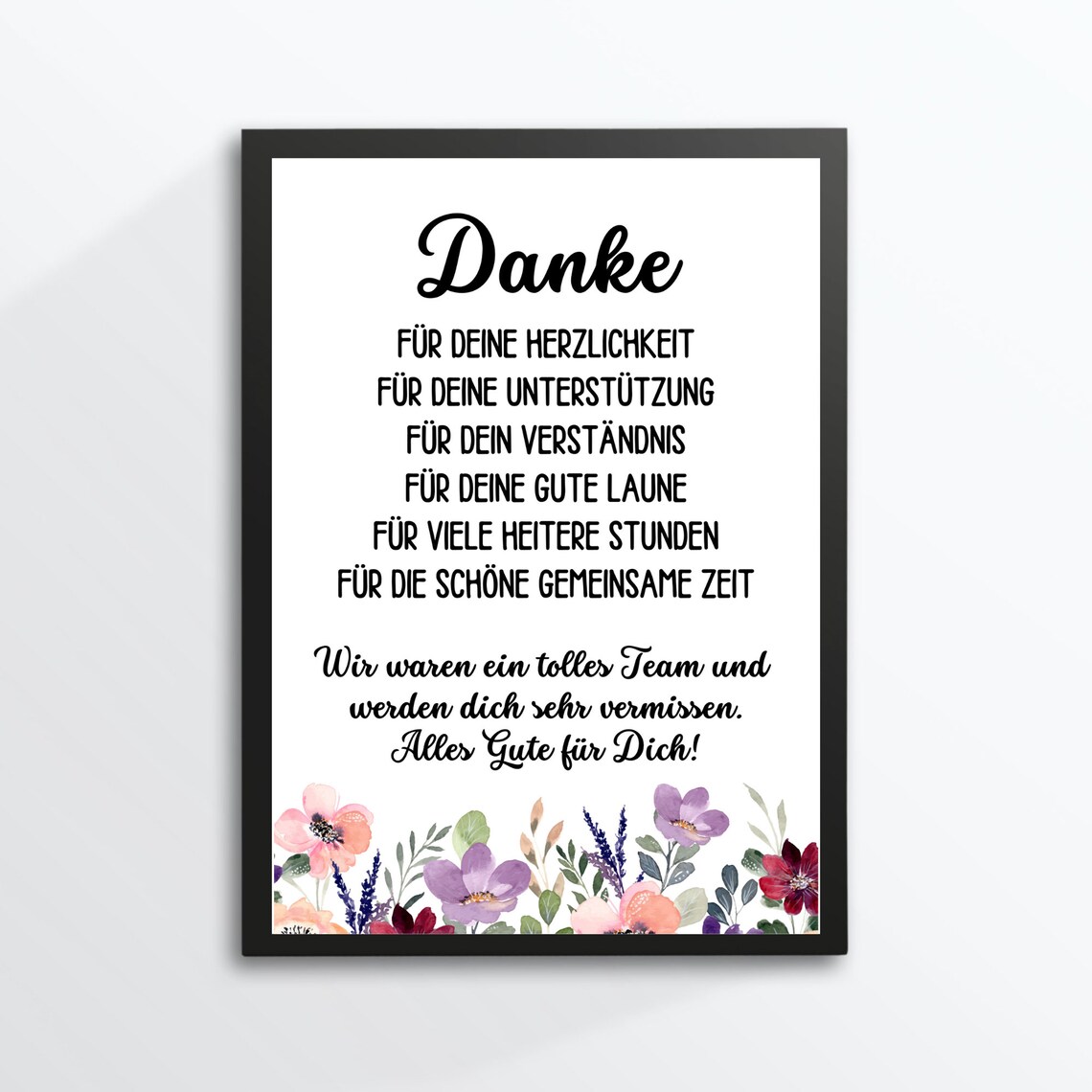 Danke Farewell Gift German Thank You Colleague Quote Wall Art Poster - Image 3