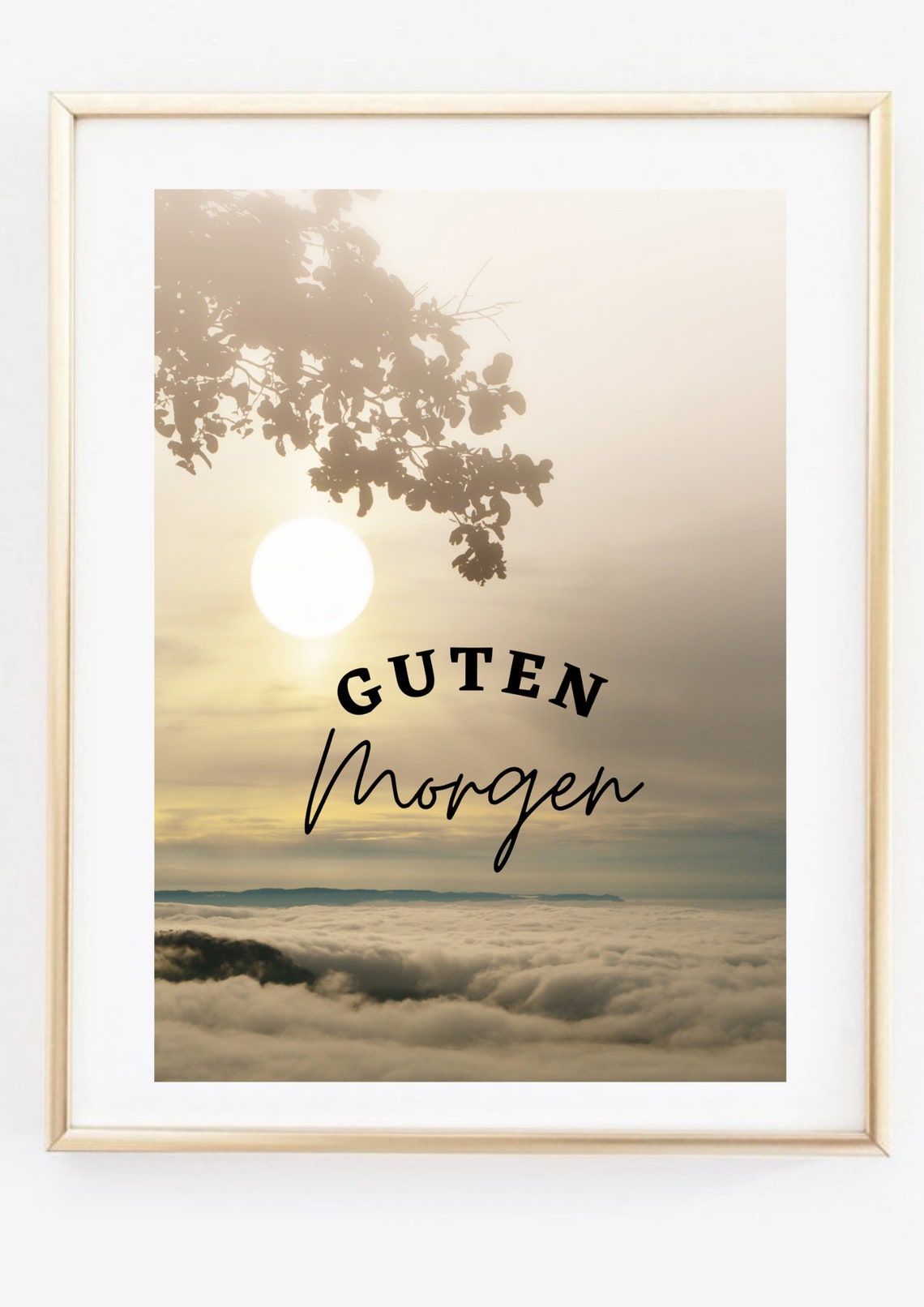 Din A4 Art Print Without Frame Good Morning Greetings Good Mood Sun Clouds Poster Picture Decoration - Image 3