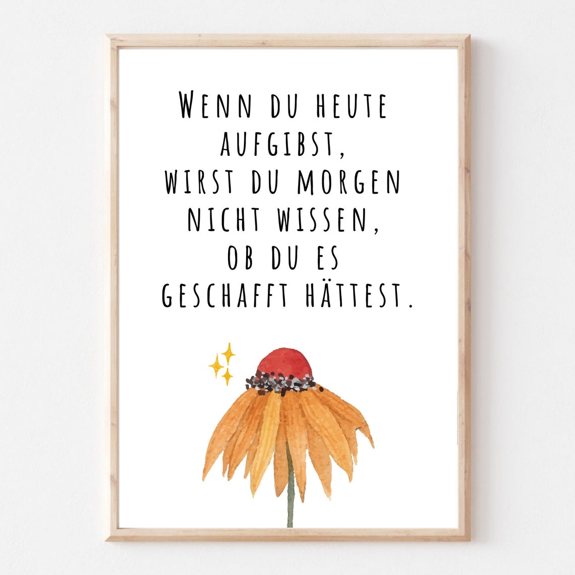Din A4 Art Print Without Frame Saying Quote Do Not Give Up Motivation Encouragement Success Image Poster Gift - Image 3