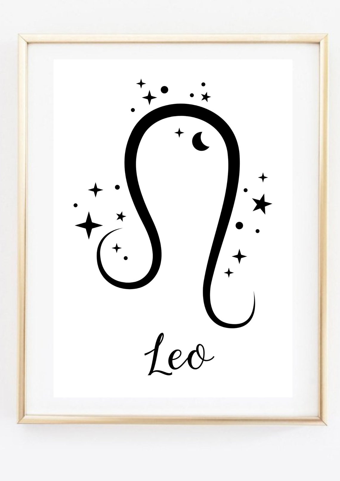 Leo Zodiac Symbol Starry Script Celestial Astrology Wall Decor Poster - Image 3