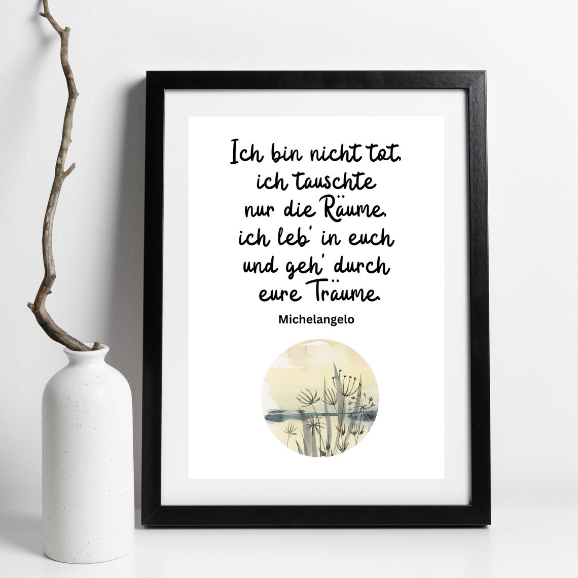 Art Print Din A4 Saying Michelangelo Im Not Dead Dreams Consolation Mourning Mourning Altar Print Poster Picture Without Frame - Image 3