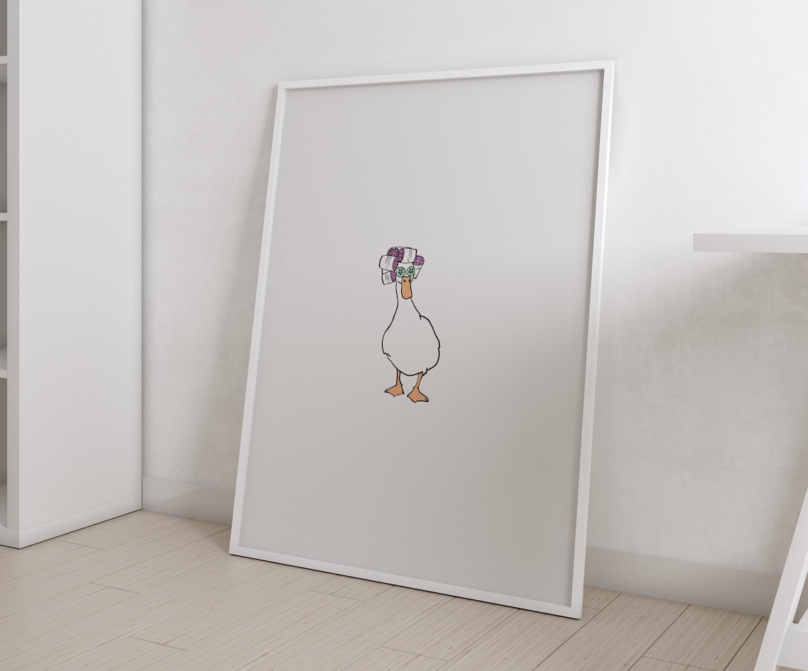 Duck In Curlers And Cucumbers Spa Day Art Print