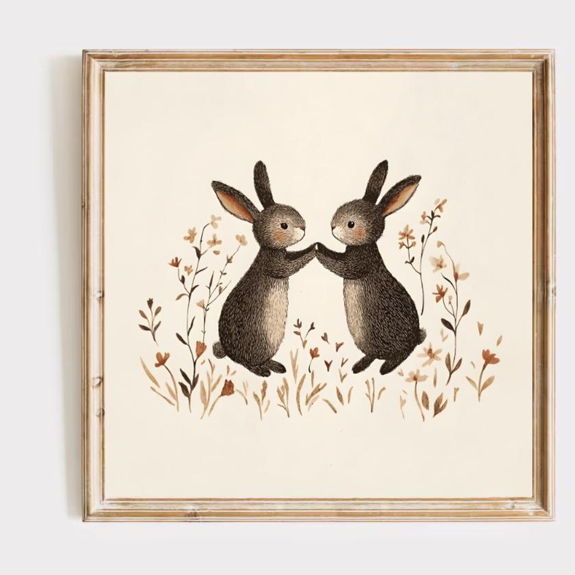 Spring Bunny Easter Decor, Coquette Easter Art