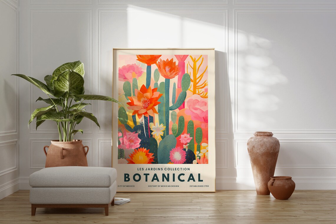 Colorful Cactus Botanical Art Print, Mexican Cacti - Image 2