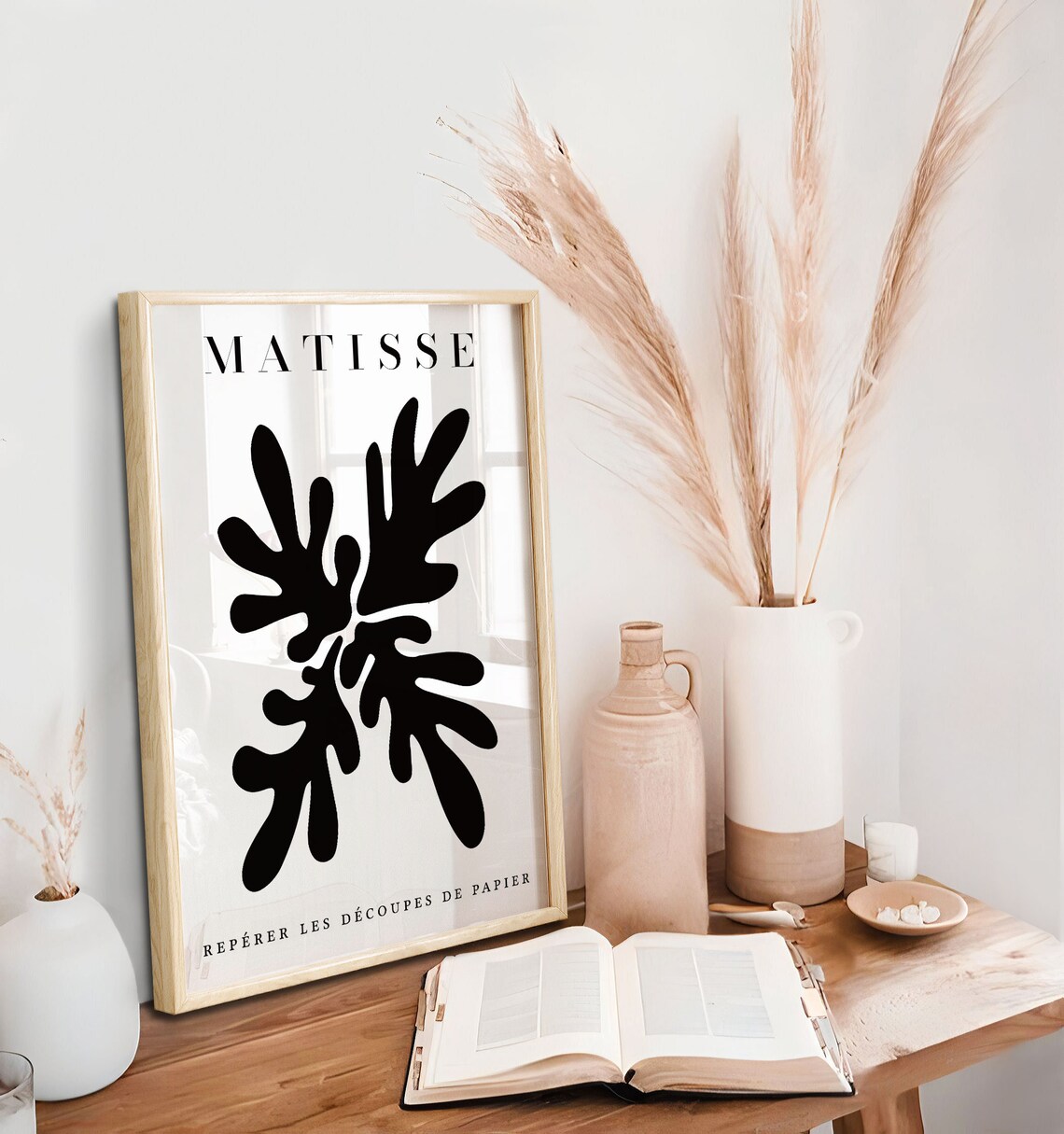 Matisse Black Paper Cutout Coral Organic Shape Minimalist Art Print - Image 2