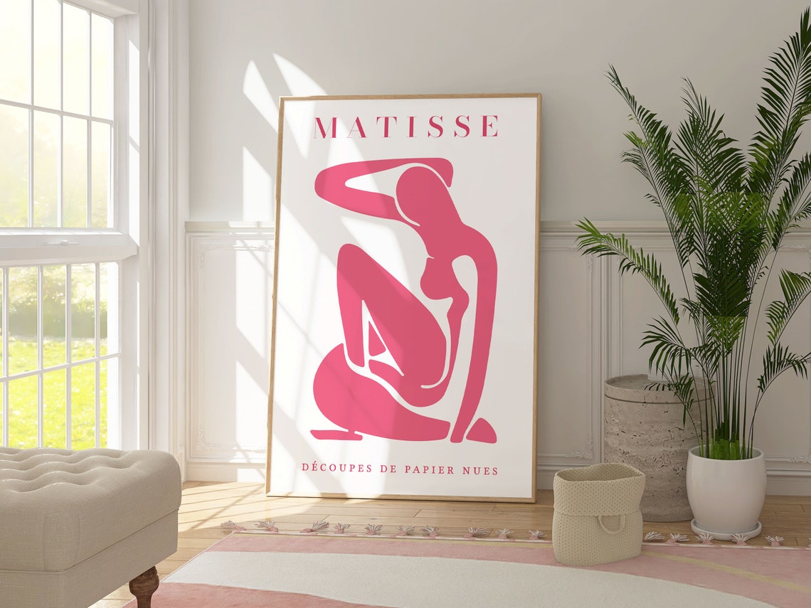 Henri Matisse Pink Nude Illustration Poster Modern Abstract Print Elegant Decor Minimalist Artwork Pink Gift For Her Clean Fine Art - Image 3