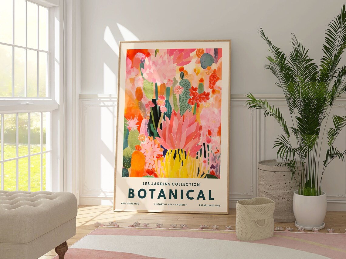 Vivid Cactus Botanical Art Print, Modern Mexican Style - Image 2