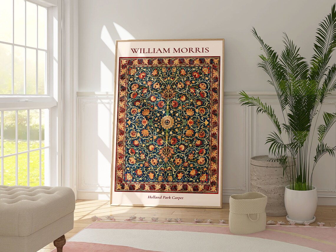 William Morris Holland Park Carpet Ornate Floral Rug Design Poster - Image 4