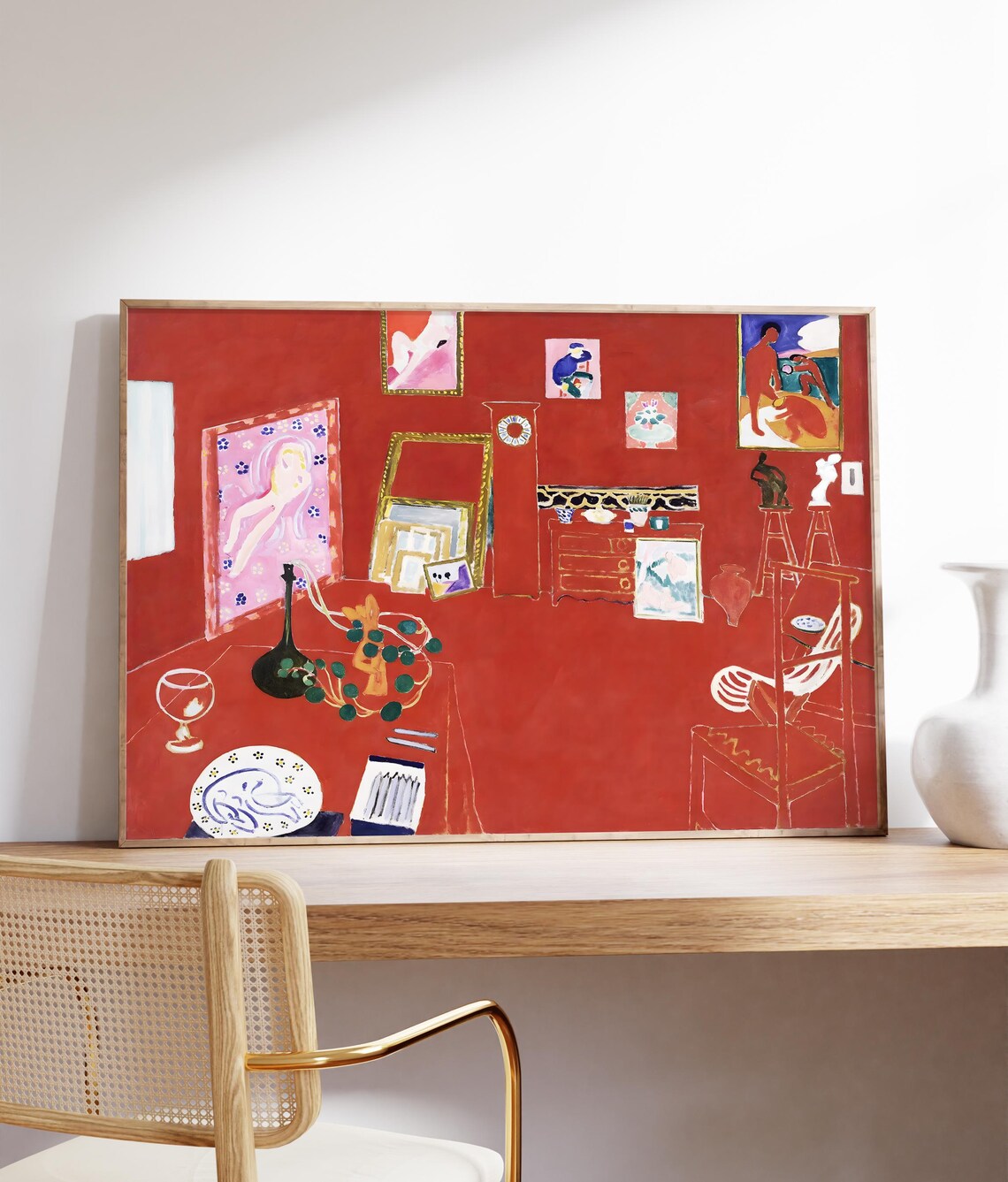 Henri Matisse The Red Studio Art Print, Minimalist