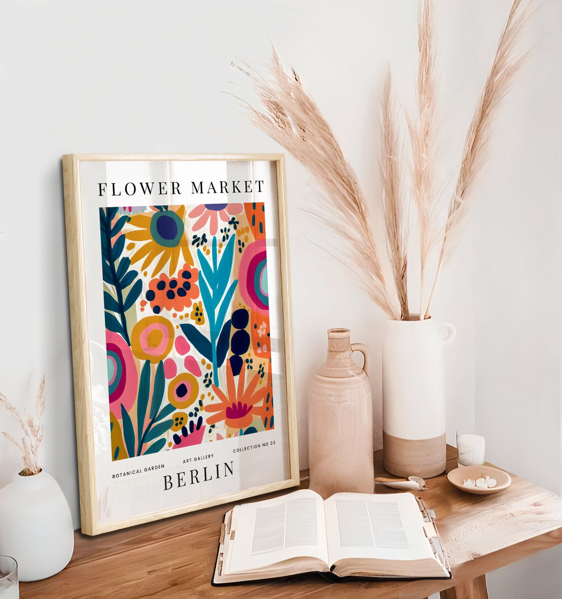 Berlin Flower Market Botanical Art Colourful Boho Floral Print - Image 4