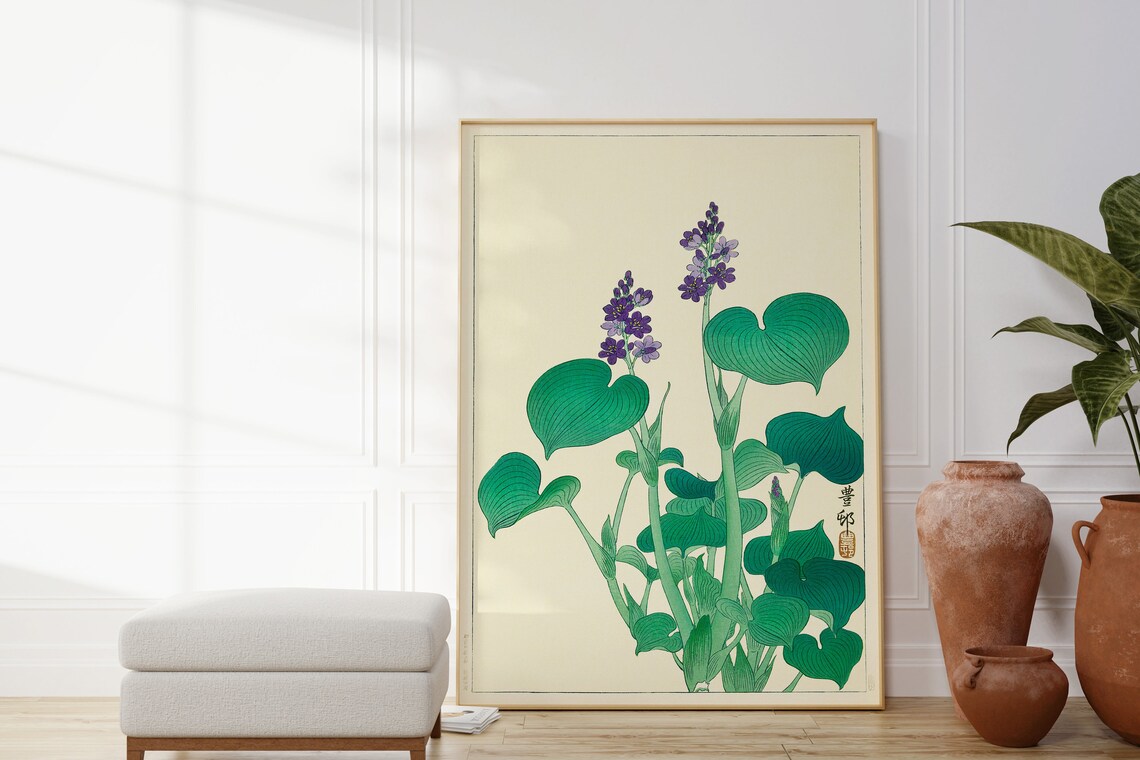 Ohara Koson Blooming Hosta, Japanese Botanical Art Print - Image 3