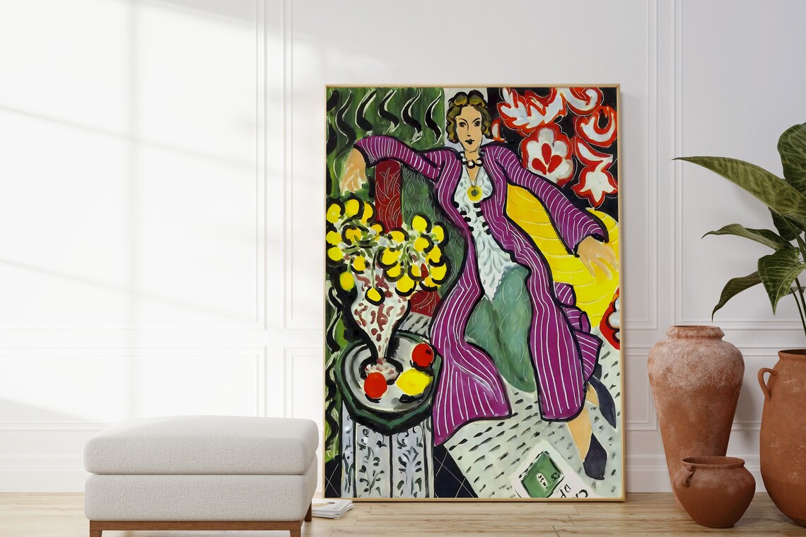 Henri Matisse Woman In Purple Coat Fauvist Portrait Wall Art Poster - Image 4