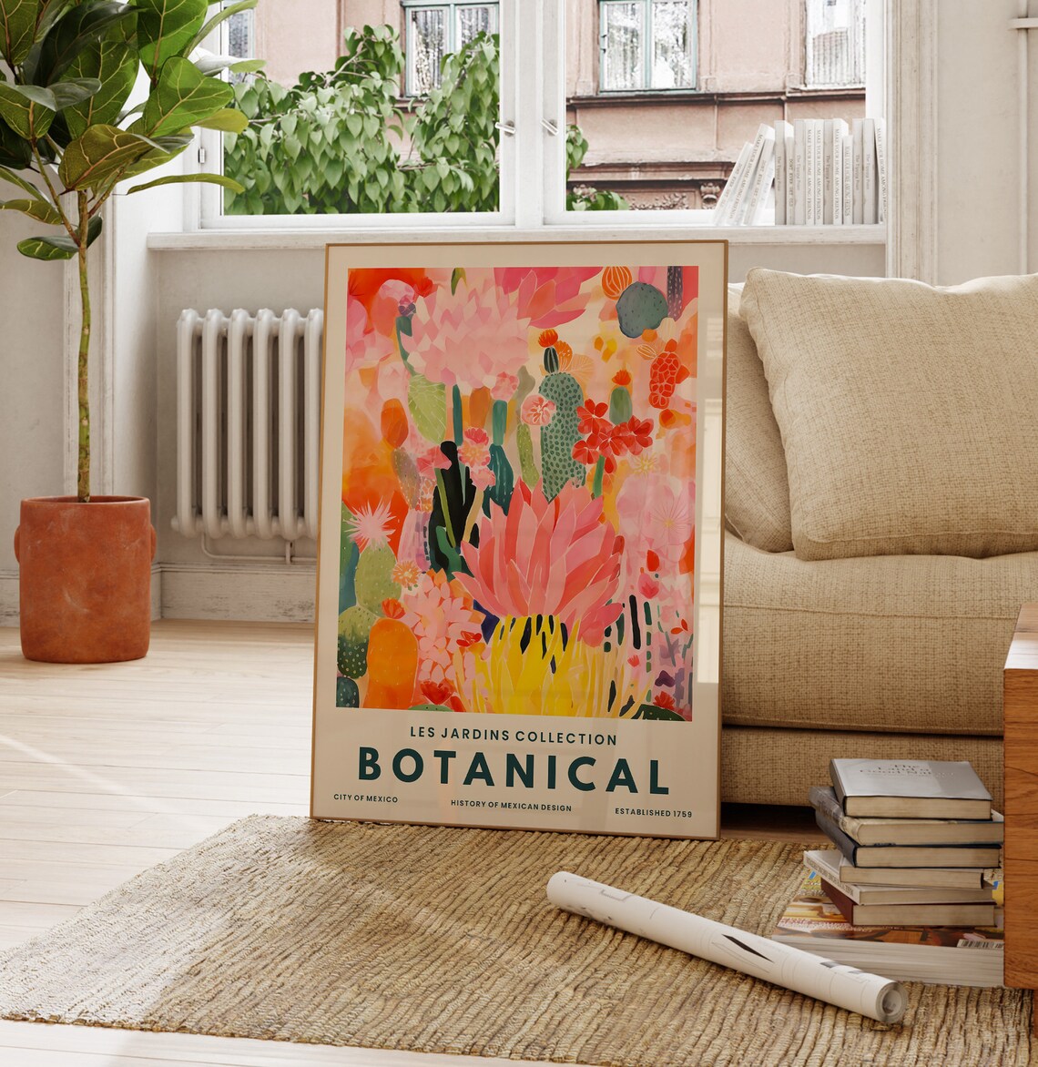 Vivid Cactus Botanical Art Print, Modern Mexican Style - Image 4