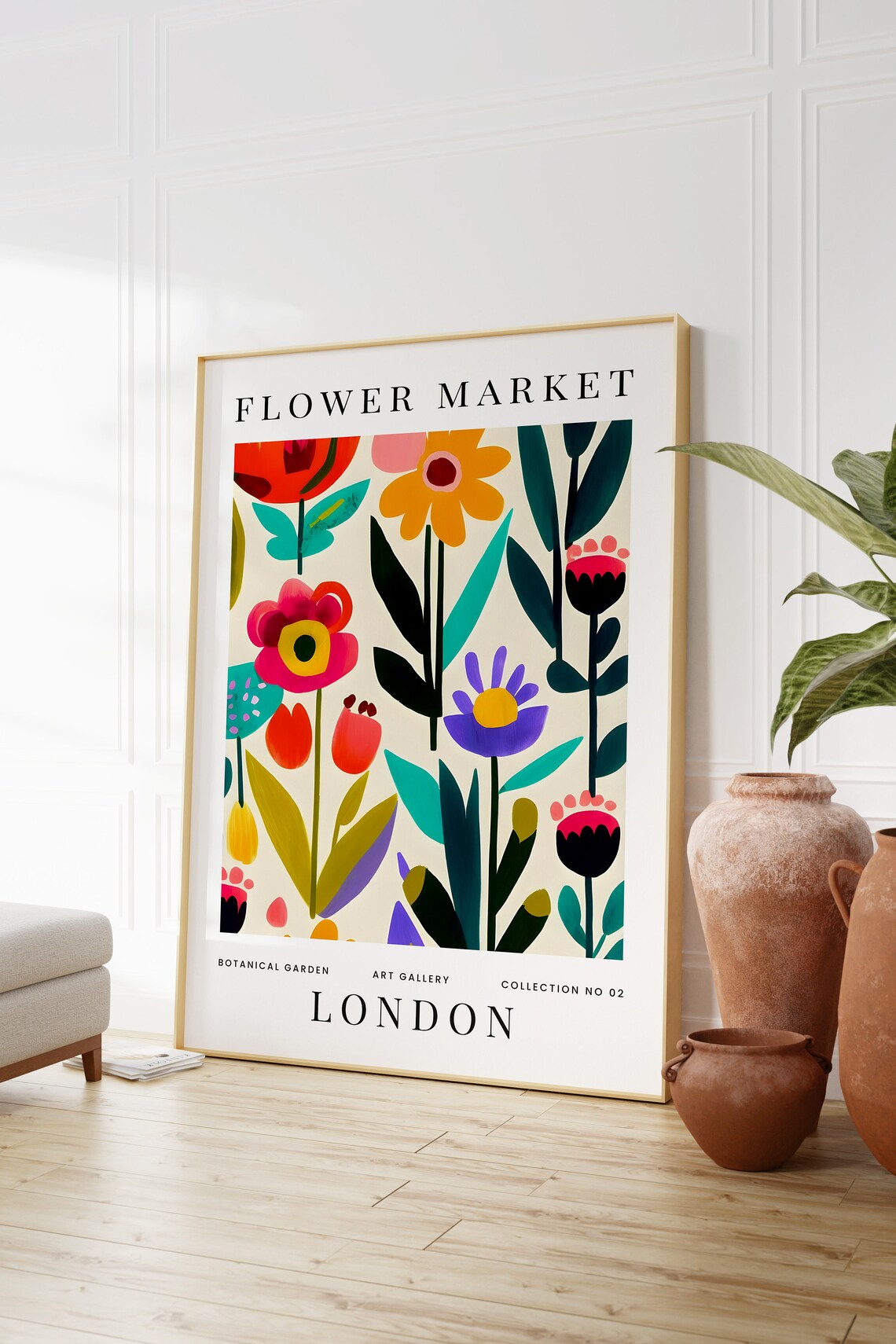 Flower Market London Colorful Botanical Floral Exhibition Poster - Image 2