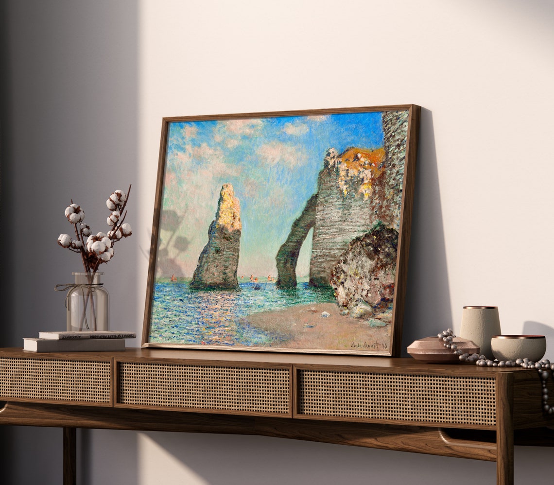 Monet The Cliffs At Etetat Poster Natural Landscape Blue Coastal Art Print Seascape Artwork Modern Art Wall Decor Housewarming Gift - Image 2