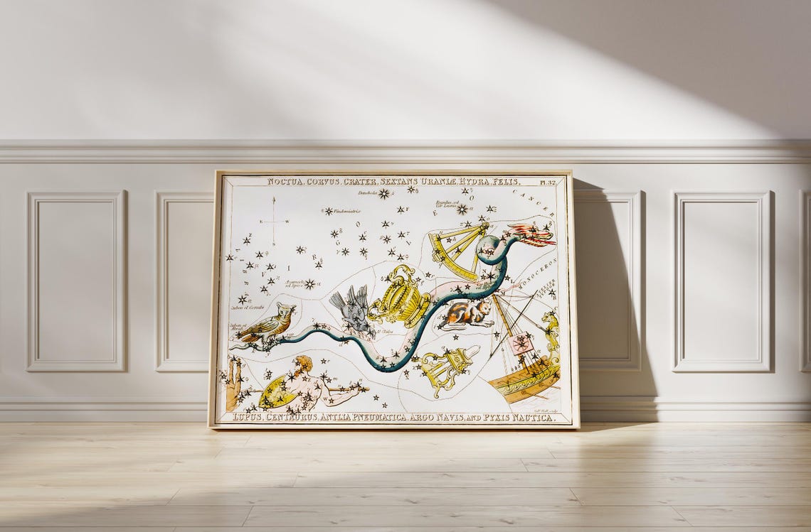 Noctua Celestial Star Map Print Star Sign Poster Constellation Artwork Original Astrology Gift Personalised Decor Astronomical Print - Image 4