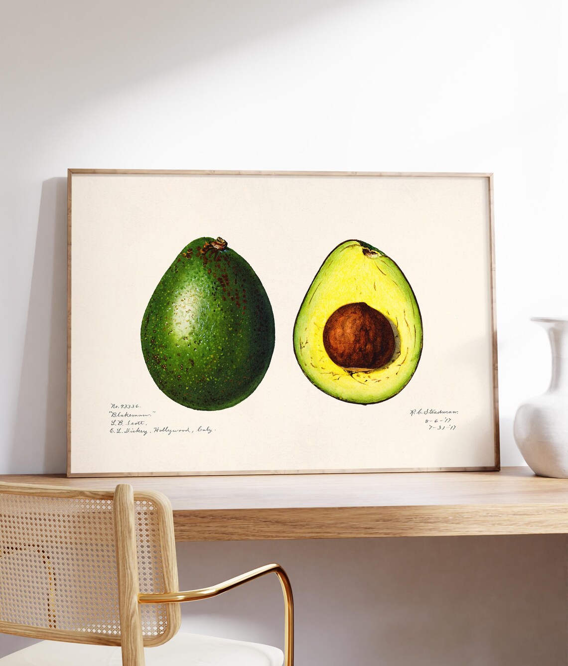 Avocado Minimalist Kitchen Art Print, Modern Poster