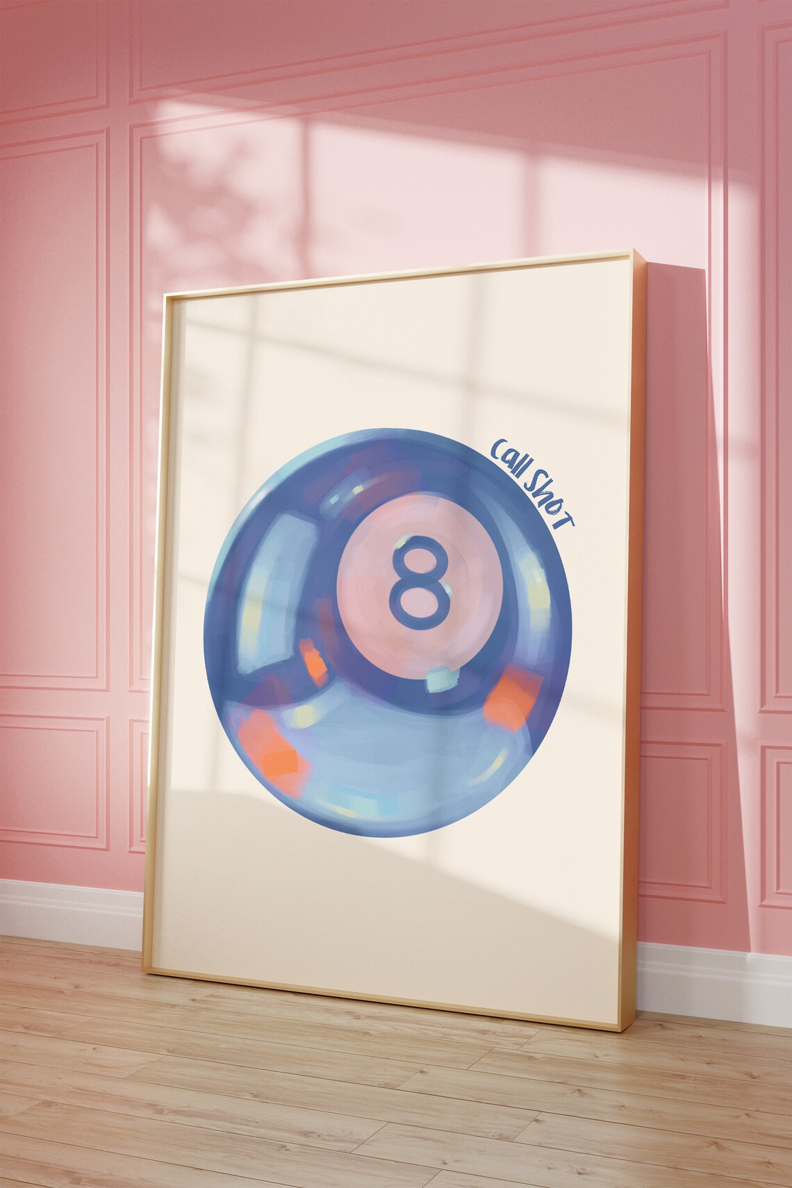 Vintage Pool Ball Print, Retro Hand-Drawn Poster - Image 2