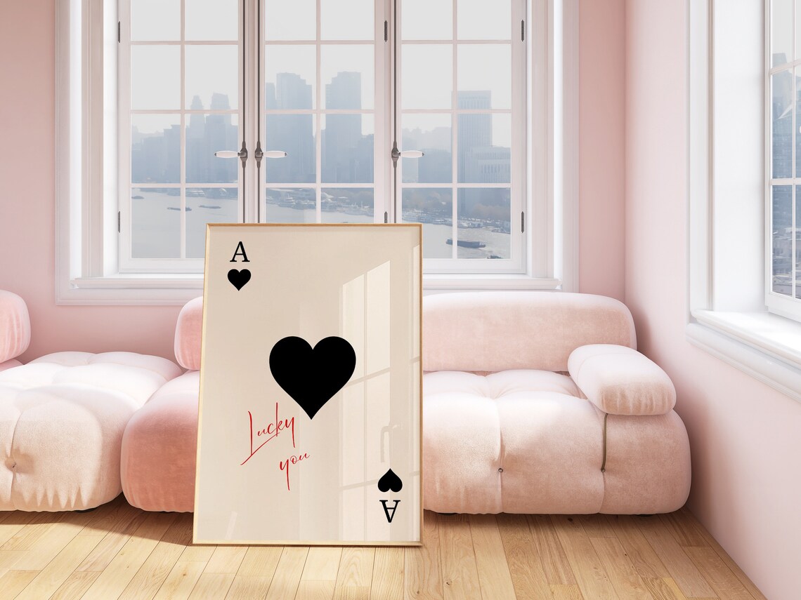 Ace Of Hearts Retro Lucky You Poster Art Print