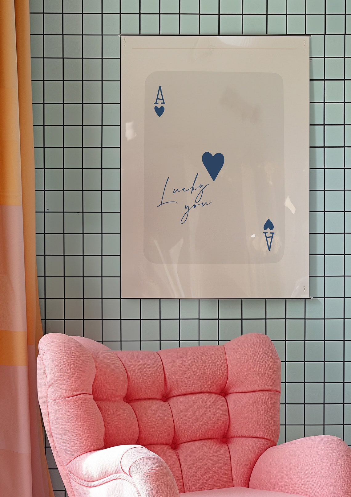 Ace Of Hearts Trendy Retro Art Print - Image 2