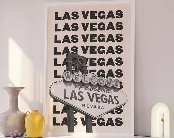 Las Vegas Travel Print Art Black White Las Vegas Travel Exhibition Print Cute Trendy Wall Art