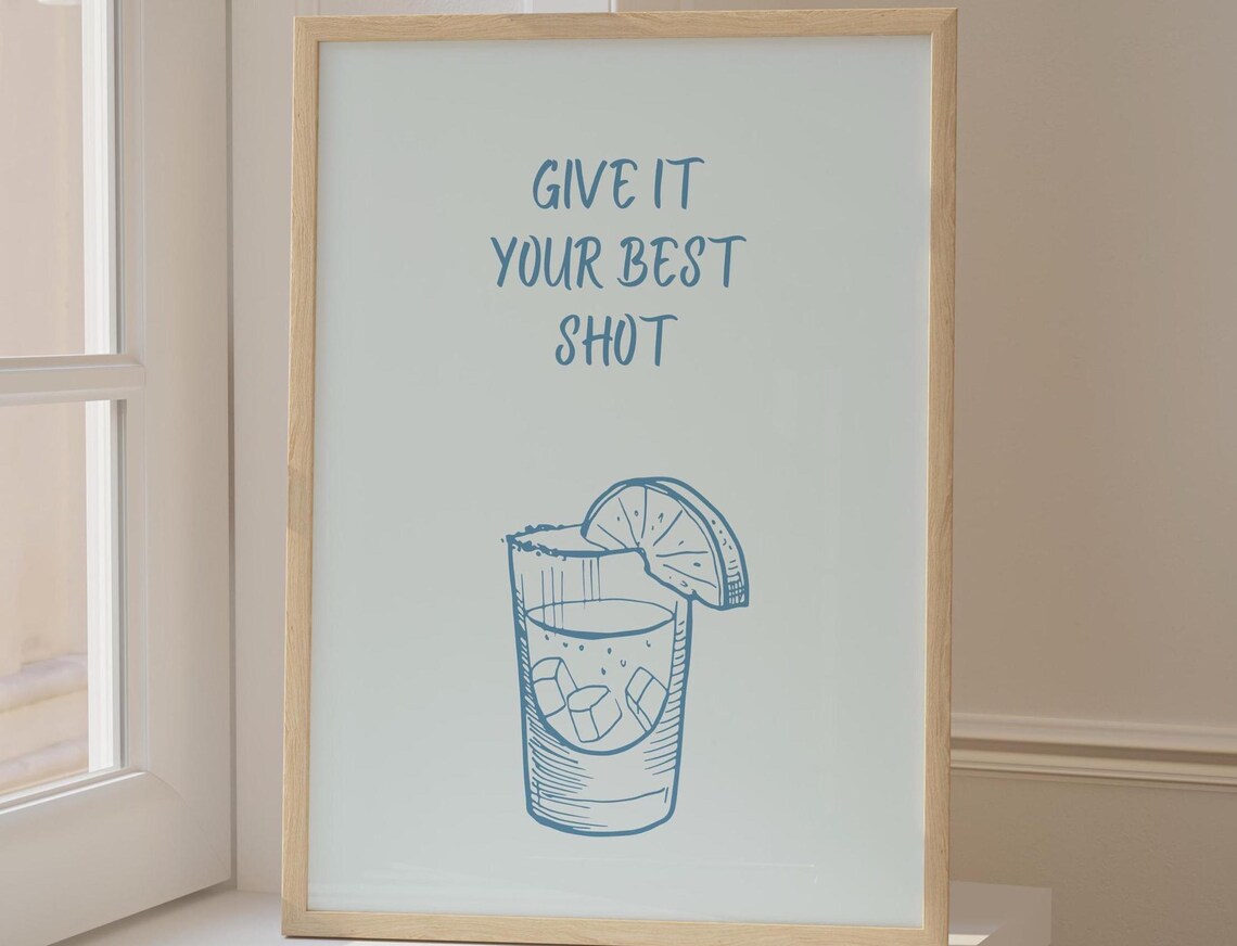 Bar Art Print, Modern Bar Cart Decor