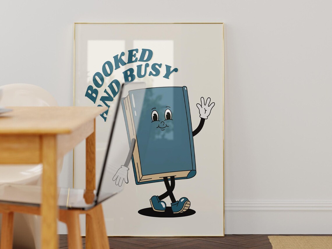 Booked And Busy, Vintage Classroom Art Print - Image 2