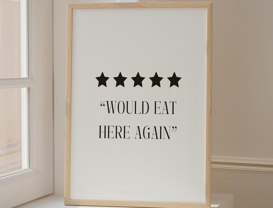 Chef Was Cute, Would Eat Here Again Quote Art Print