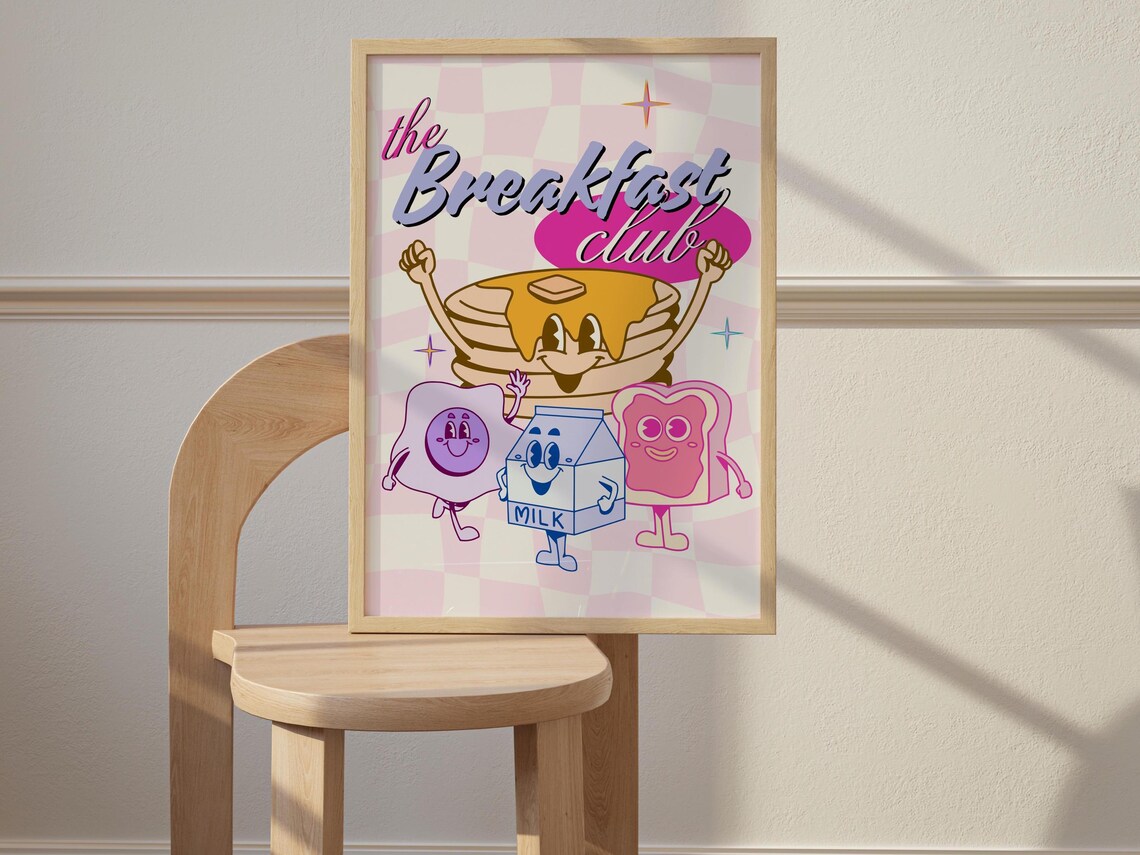 Breakfast Club Retro Kitchen Art, Mid Century Poster - Image 2