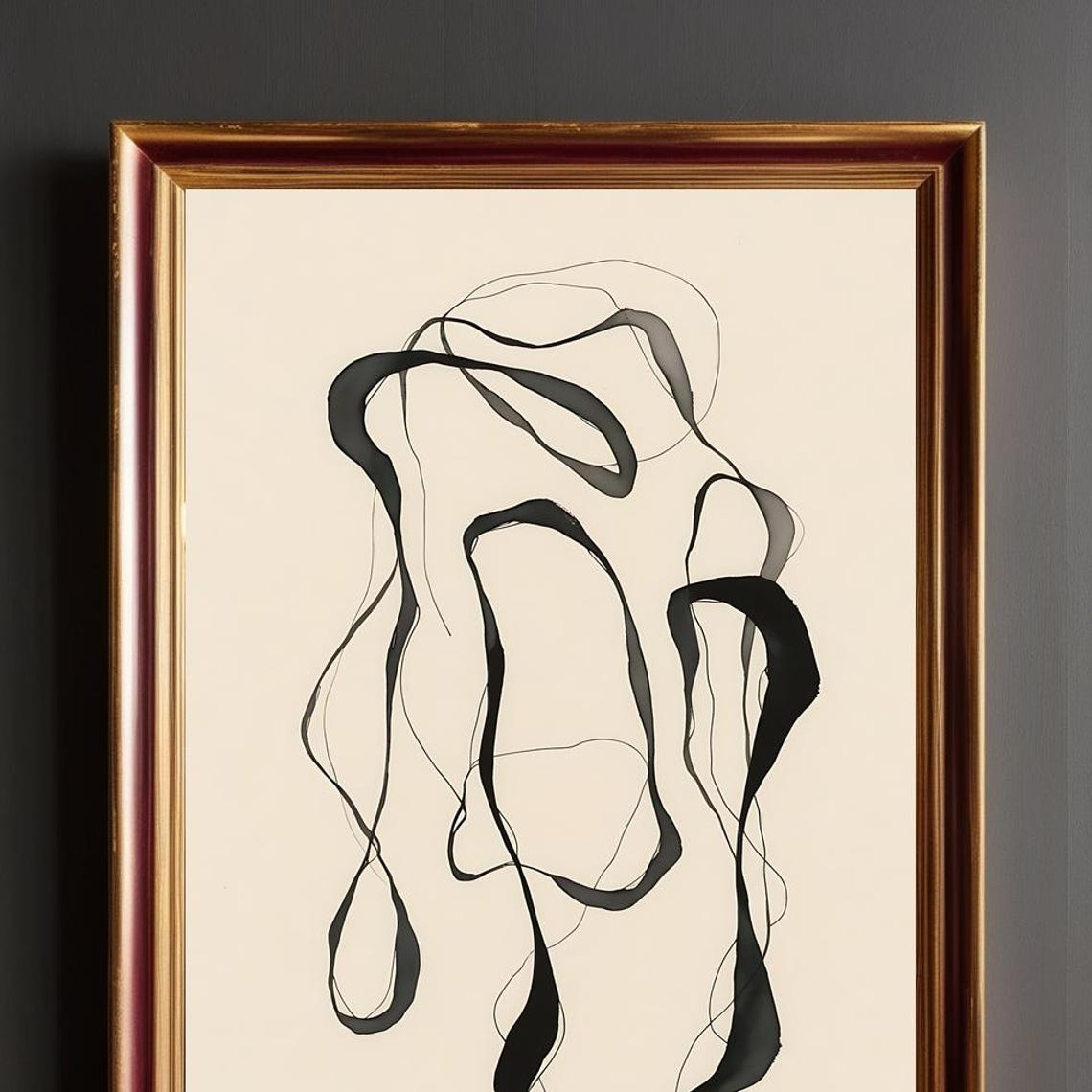 Wabi Sabi Abstract Japanese Ink Wall Art - Image 3