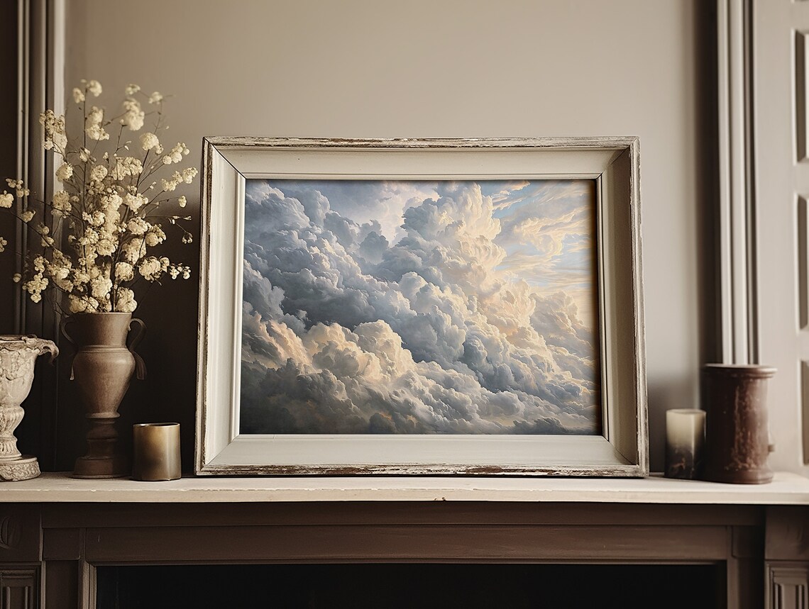 Moody Cloud Painting, Minimalist Nature Art Print - Image 2