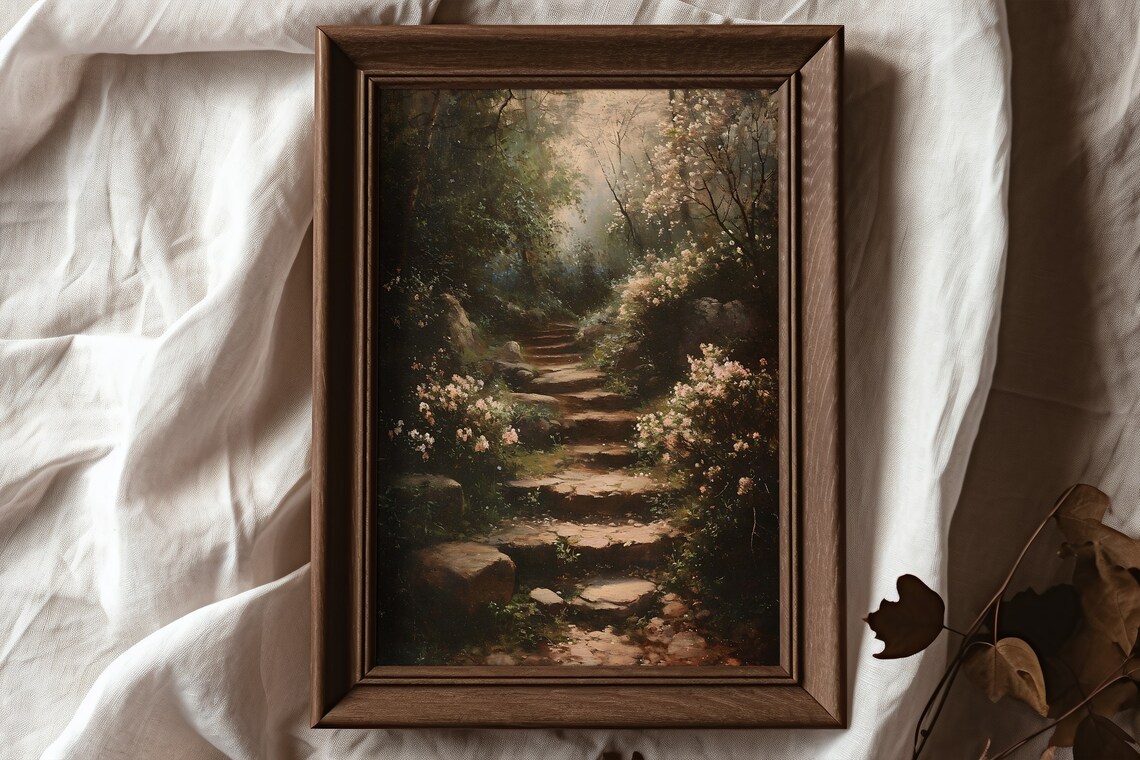 Spring Cottagecore Botanical Oil Painting Art Print - Image 5
