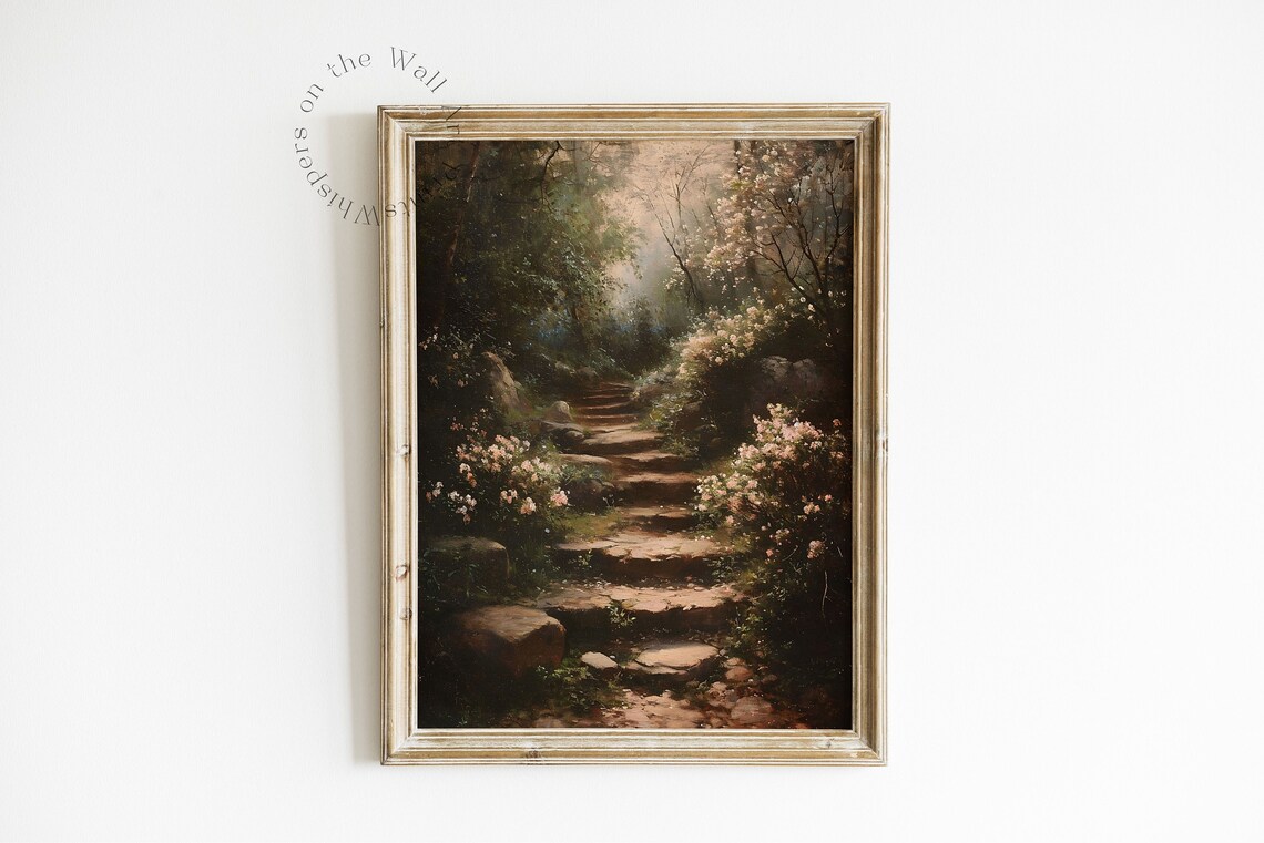 Spring Cottagecore Botanical Oil Painting Art Print - Image 3