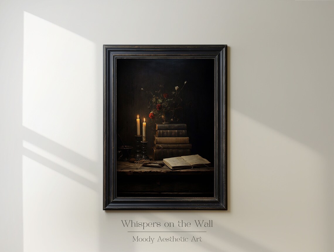 Moody Book Art Print, Dark Academia Gothic Decor - Image 3