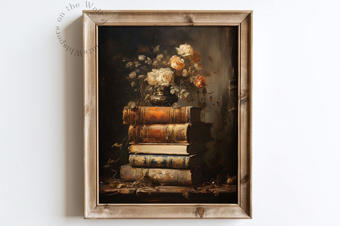 Romantic Academia Book Still Life Art Print - Image 2