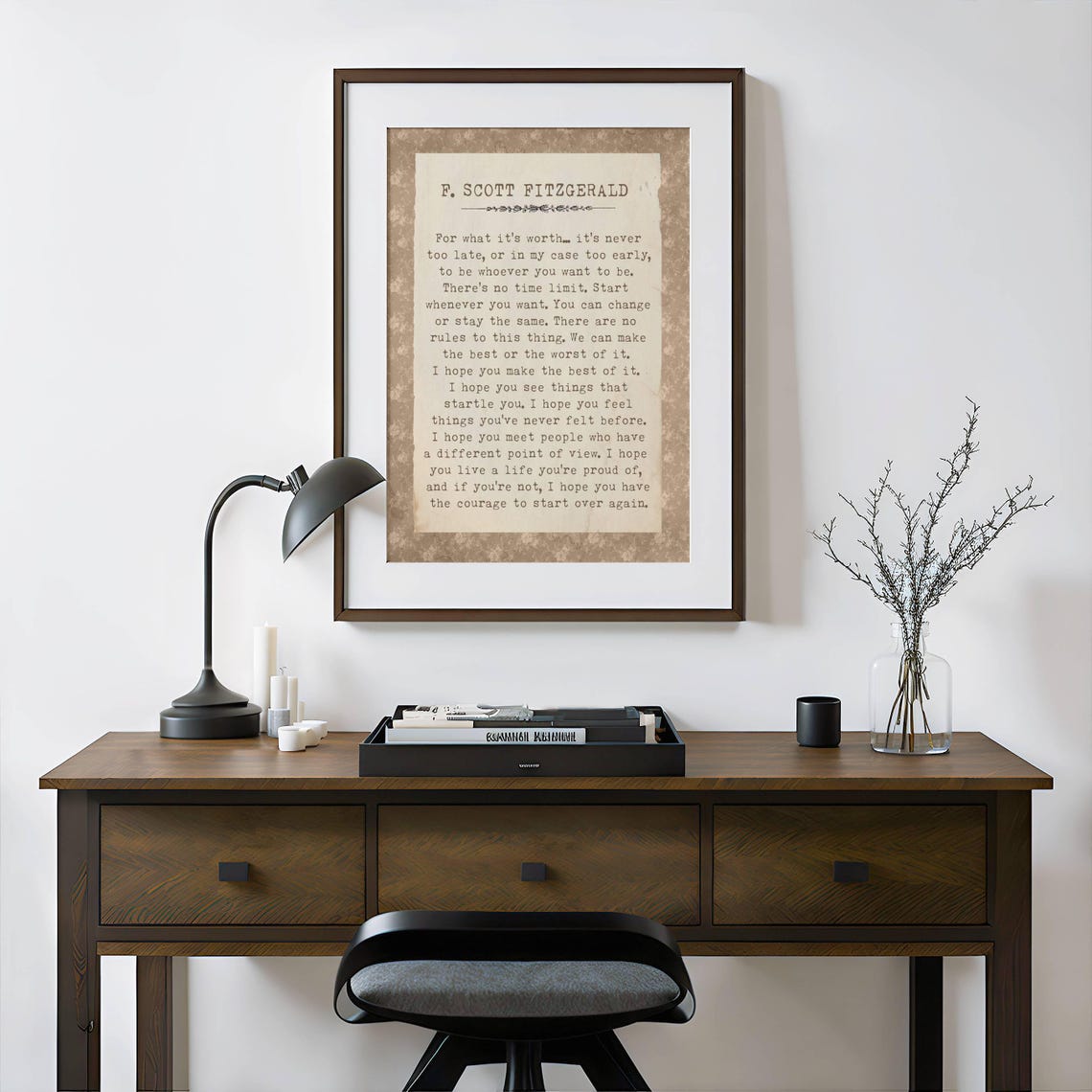 F Scott Fitzgerald For What It Is Worth Vintage Parchment Poster - Image 2