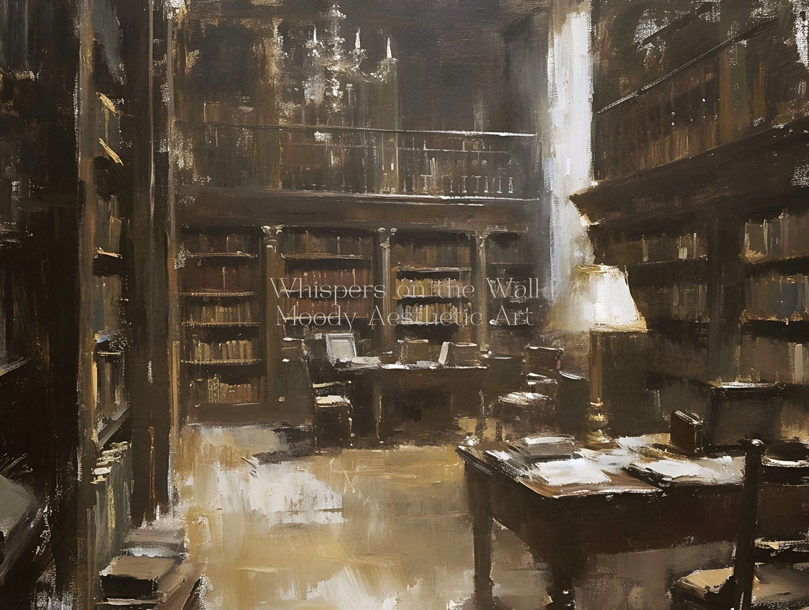 Dark Academia Library Print Book Still Life Wall Art Vintage Bookish Decor - Image 4