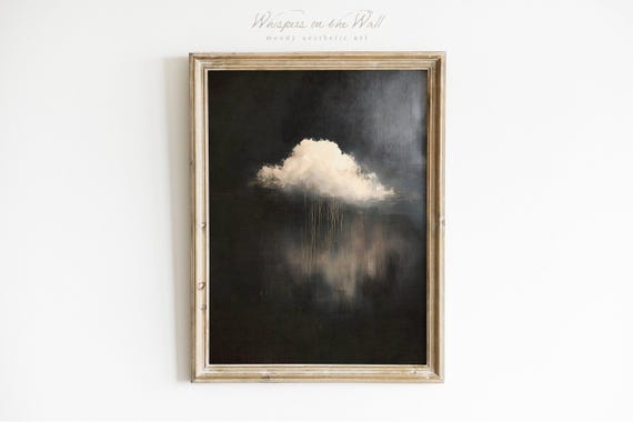 Dark Cloud Wall Art Dark Academia Decor Moody Wall Art Sky Wall Art Print Gothic Clouds Painting