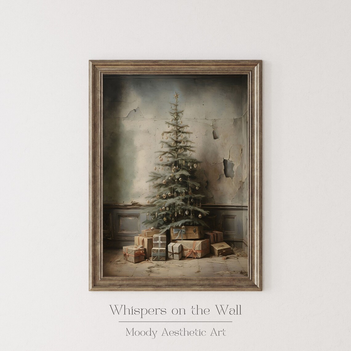 Rustic Christmas Tree Art Print, Dark Cottagecore - Image 6