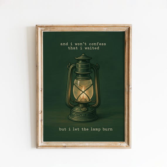 Lantern Quote Poster Vintage Moody Wall Art