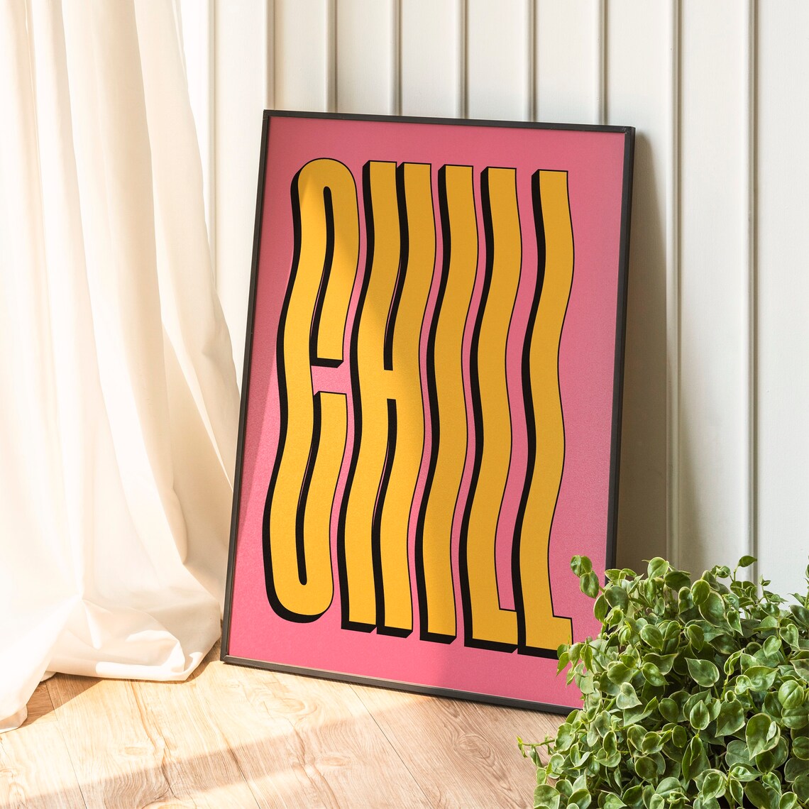 Chill Wavy Typography Retro Pop Words Art Print - Image 2