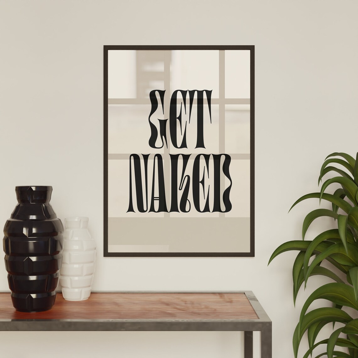Get Naked Pop Typography Bathroom Quote Art Print - Image 2