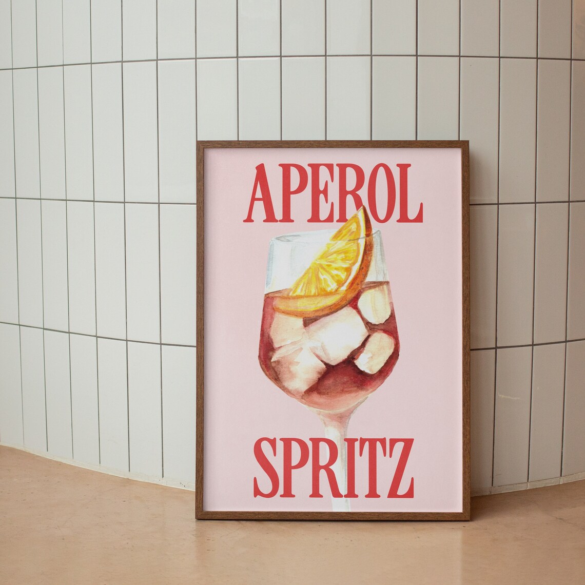 Aperol Spritz Watercolor Cocktail Retro Italian Drink Poster - Image 3